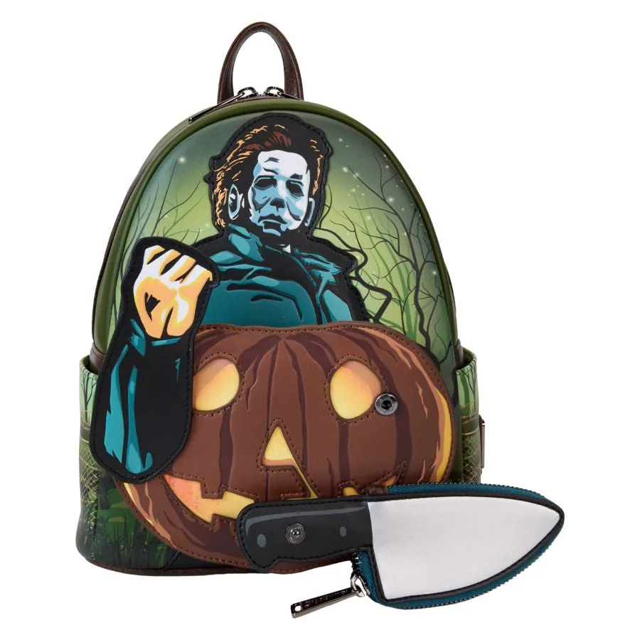 Halloween - Michael Myers Pumpkin Glow Mini Backpack (with Coin Bag) - PRE ORDER