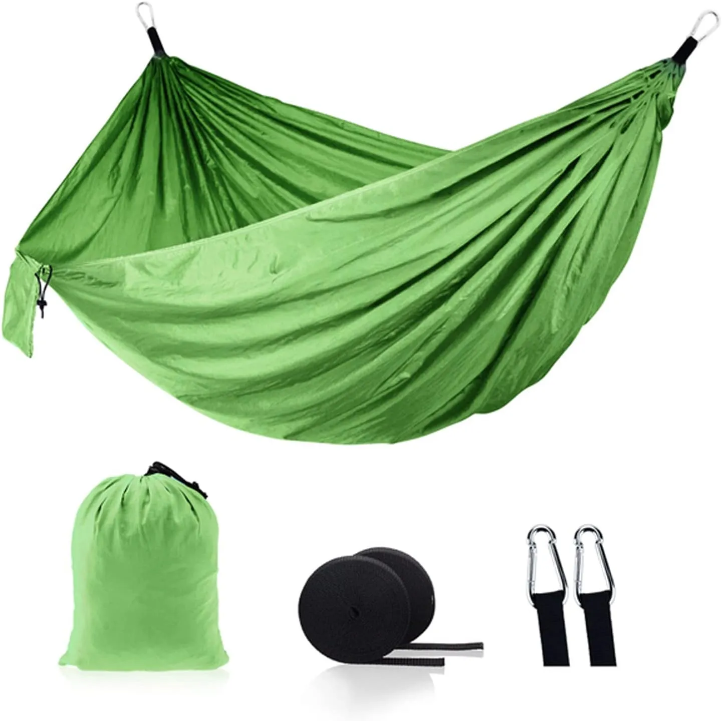 Hammocks Camping Hammock Anti-Tear Durable Hammock Double Portable Safety Parachute Hammock with 2 Tree Straps for Adventure Travel Kit Outdoor Hammock
