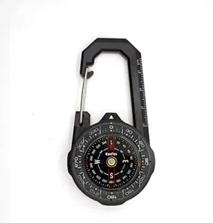 Hanging Button Pointer Type Compass Two Sets of Indexing Systems to Meet Different Needs Design Waterproof Carabiner Outdoor Compass (Color : A)