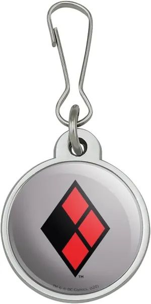 Harley Quinn Diamond Logo Jacket Handbag Purse Luggage Backpack Zipper Pull Charm