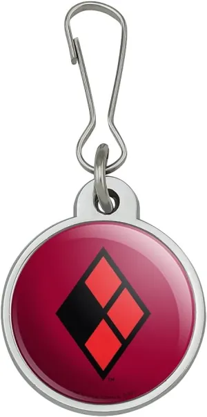 Harley Quinn Diamond Logo Jacket Handbag Purse Luggage Backpack Zipper Pull Charm