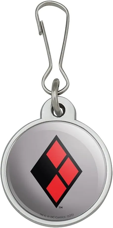 Harley Quinn Diamond Logo Jacket Handbag Purse Luggage Backpack Zipper Pull Charm
