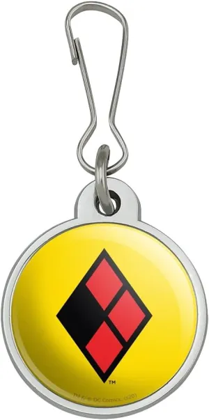 Harley Quinn Diamond Logo Jacket Handbag Purse Luggage Backpack Zipper Pull Charm