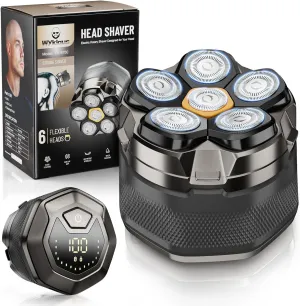Head Shavers for Bald Men: Electric Razor IPX7 Waterproof-Wet Shaving for Face/Heads/Scalp-Rechargeable Detachable Rotary Shaver Grooming Kit-LED Display-Gift for Father