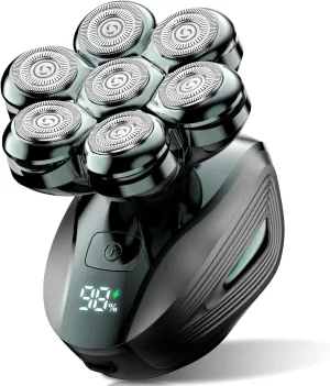 Head Shavers for Bald Men: Upgraded Detachable Head Shaver - IPX7 Waterproof Electric Razor for Men - 7D LED Display Rechargeable Grooming Kit with Type-C Charge