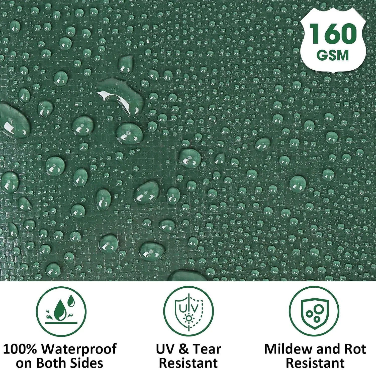 Heavy Duty Double-Sided Waterproof Poly Tarp 10x14 Feet 8mil Thick Polyethylene Tarps, Perfect for Outdoor Use, Plastic Cover & Mat for Tent Camping Storage Boat Bikes Vehicles