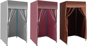 Heavy-Duty Portable Folding Fitting Room with Blackout Curtains - Large Changing Room for 3-4 People, Freestanding Privacy Tent for Events, Retail Stores & Outdoor Use (Coffee)