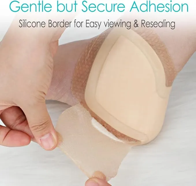 Heel Silicone Foam Dressing Heel Ulcer 8"x 8" 8" (Pack 2)