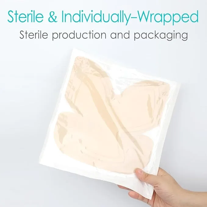 Heel Silicone Foam Dressing Heel Ulcer 8"x 8" 8" (Pack 2)