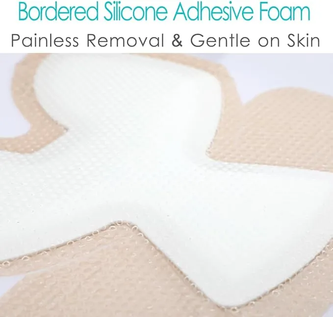 Heel Silicone Foam Dressing Heel Ulcer 8"x 8" 8" (Pack 2)