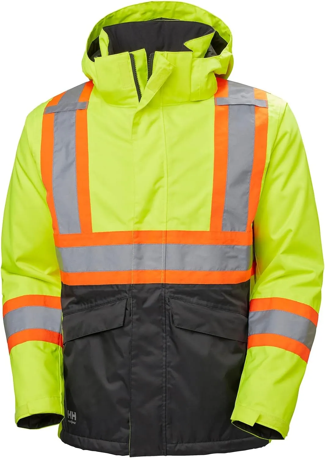 Helly-Hansen Alta Hi-Vis Insulated Winter Jackets for Men with ANSI/ISEA 107-2015 Type R Class 3 Reflective Striping