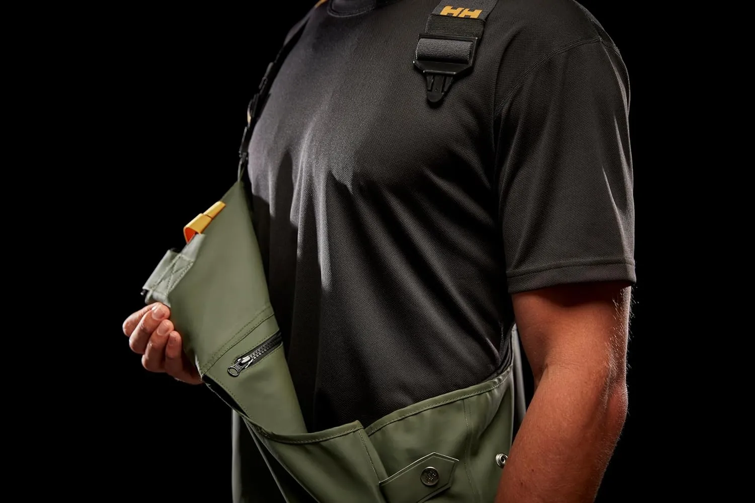 Helly-Hansen Workwear Storm Waterproof Bib Pants for Men Made from Heavy-Duty Breathable PVC-Coated Polyester for Mobility