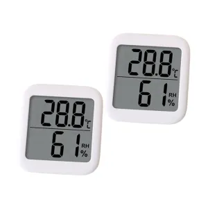 HEMOTON 2-Piece Thermohygrometer Kit Wall Mount Digital Thermometer and Humidity Gauge for Home and Office