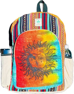 Hemp Cotton Backpack Handmade Unique Design 14 IN Large Hippie, Festival, Hiking,Tablet & Laptop Himalayan Backpack Bag - Handmade In Mt. Everest Country Nepal