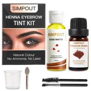 Henna Hair Powder and Rose Water Kit, Natural Henna Hair Kit, DIY Henna Hair Kit at Home & Salon, Easy to Use (brown 2.0)