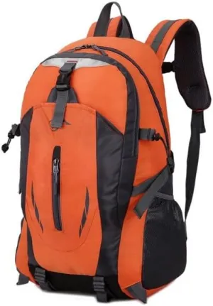 High capacity 40 Litre Mountaineering Bag Outdoor Survival Waterproof Large Capacity Travel Double Shoulder Travel Cycling (Orange-red)
