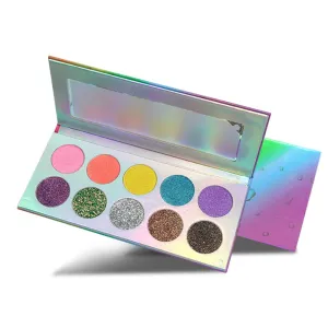 Highly Pigmented Eye Makeup Palette , 10 Colors Matte Shimmer Metallic Eyeshadow Pallet Long Lasting Blendable Natural Colors Waterproof Make Up Eye Shadows Cosmetics Gift Kit-Great for Travel