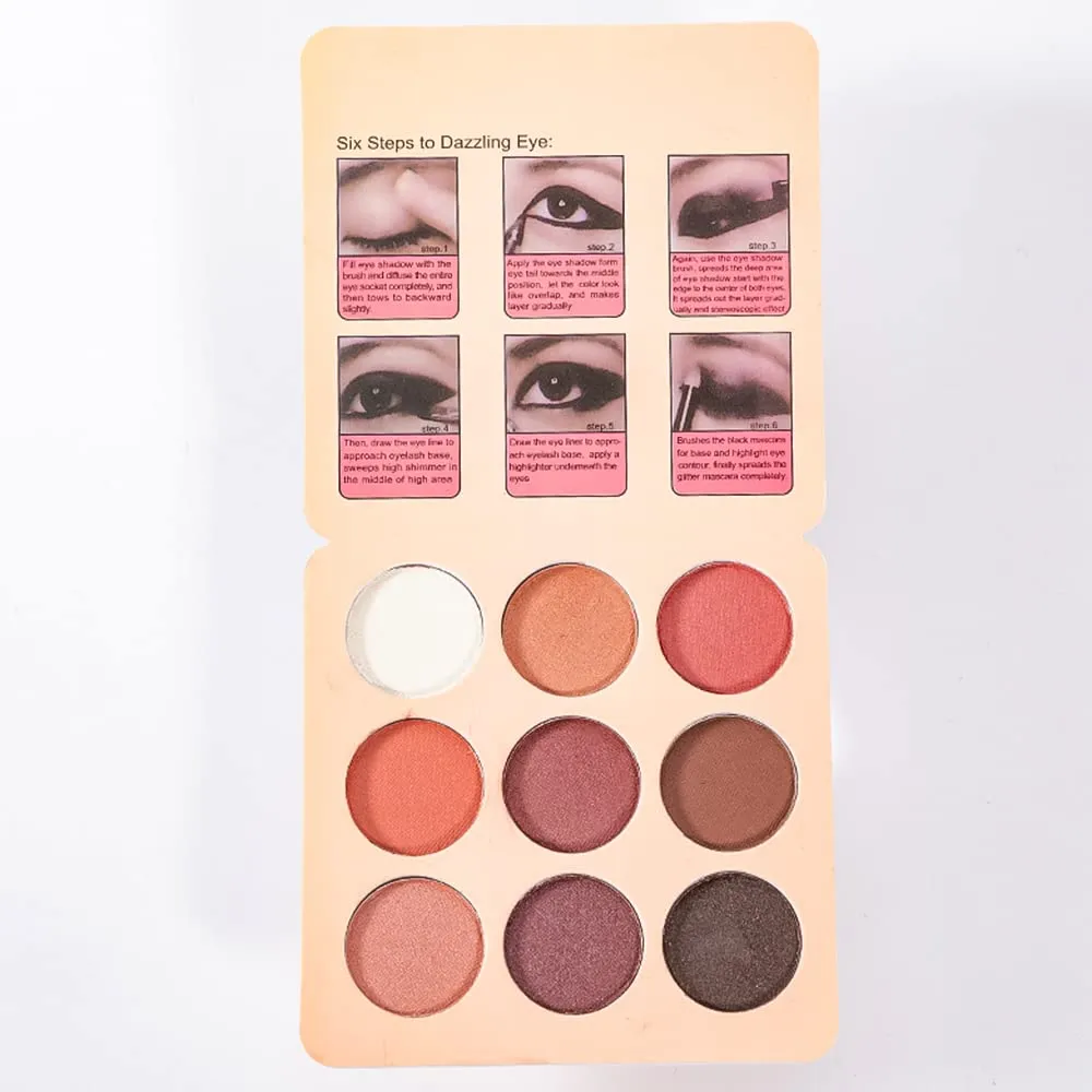 Highly Pigmented Eyeshadow Palette , 9 Colors Matte Shimmer Glitter Eyeshadow Palette Water proof Blendable Long Lasting Natural Colors Make Up Eyeshadow Cosmetics Gift Kit-Great for Travel (#03)