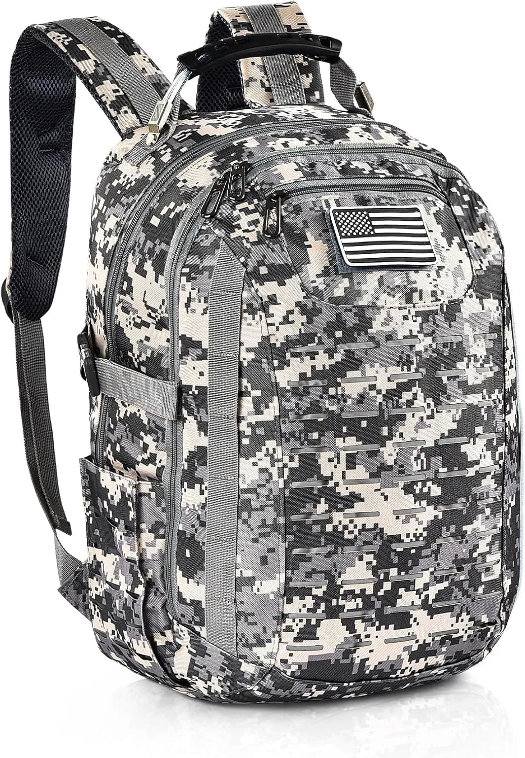 Hiking Backpack, 40L Camo Tactical BackPack with USB Charging Port, Military Tactical Pack for Outdoor Hiking and Hunting Army Backpack for men