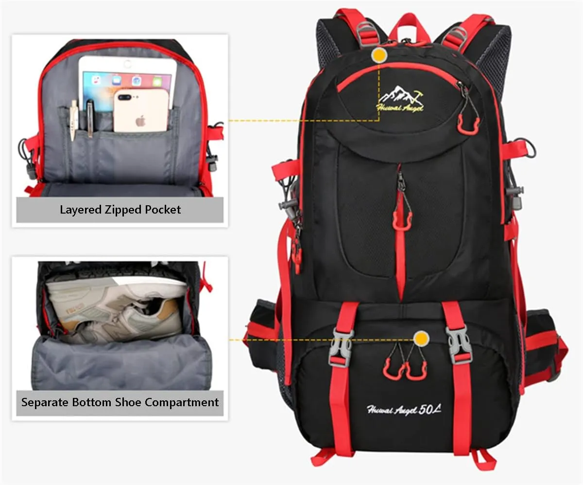 Hiking Backpack 50L Climbing Camping Backpack Large Rucksack for Trekking Travel Outdoor Sport