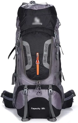 Hiking Backpack 80L Mountaineering Backpack Rucksacks for Men Women,Tear and Water-Resistant Ideal for Camping Climbing Biking Trekking Travel Outdoor(Gray) High Capacity (Color : Black)