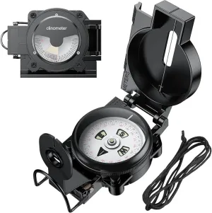 Hiking Compass with Clinometer, Strong Magnetic Intensity 3000 Gauss Professional Military Compass Waterproof Hand Held Compass Portable for Navigation Survival Backpacking Camping