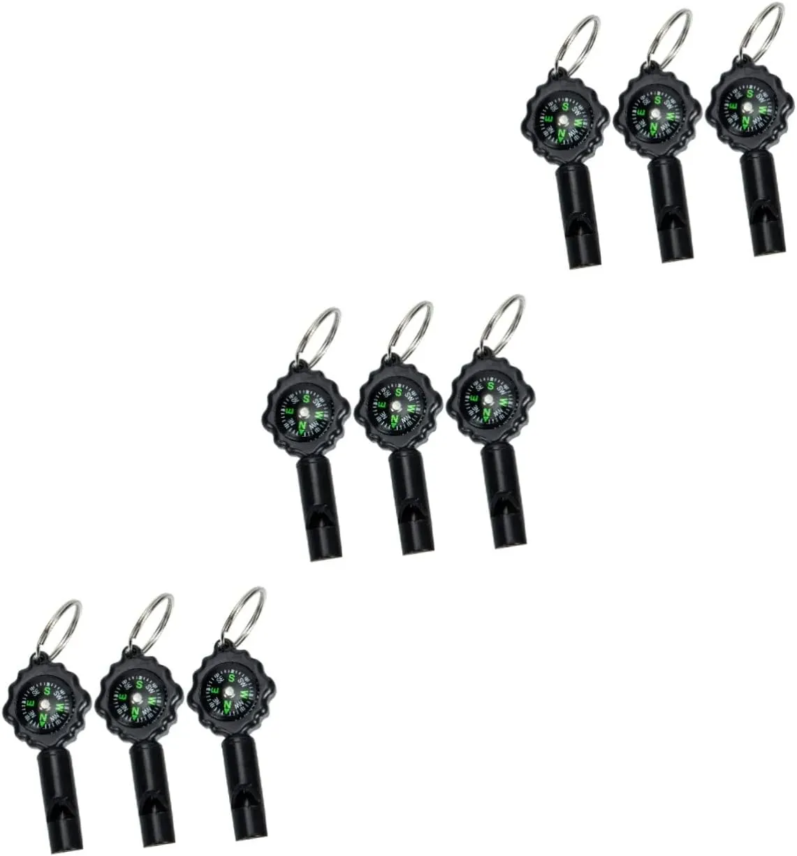 Homoyoyo Emergency Whistle Keychain with Compass - Survival Whistle Set for Camping - Hiking & Outdoor