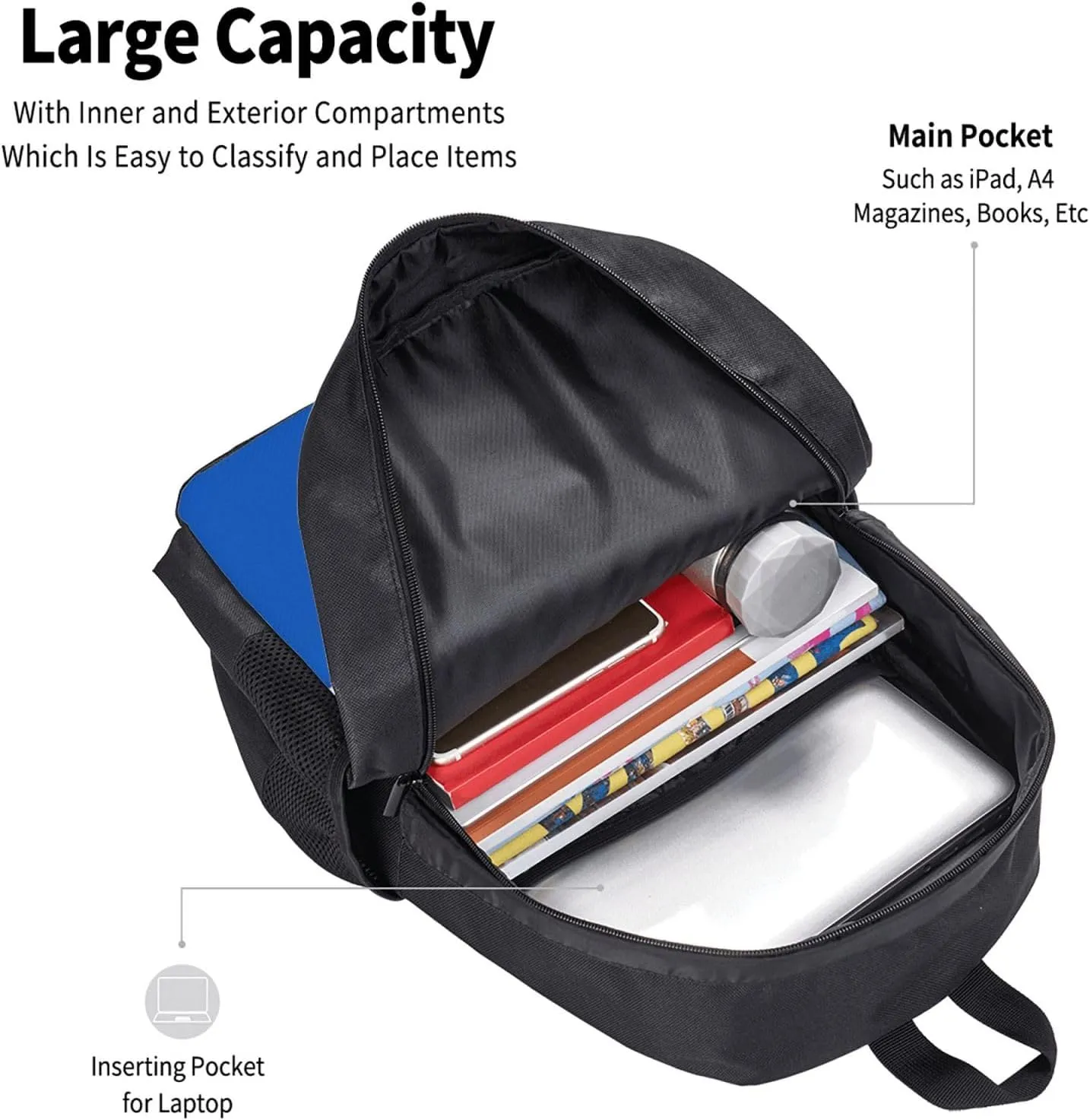 Honduran Flag Casual Backpack Large Capacity Backpacks 15 Inch Laptop Back Pack Travel Rucksack Daypack Commuter Bags with Adjustable Strap for Camping