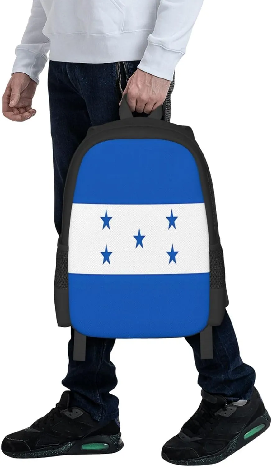 Honduran Flag Casual Backpack Large Capacity Backpacks 15 Inch Laptop Back Pack Travel Rucksack Daypack Commuter Bags with Adjustable Strap for Camping