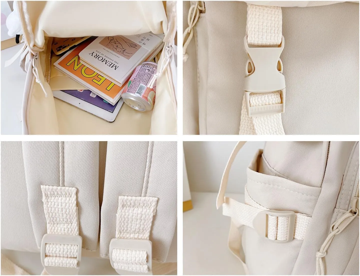 Honkai Star Rail Backpack Women Men Unisex Robin Rucksack Aventurine Firefly Bag HSR Kawaii Backpack (White-Jing Yuan)