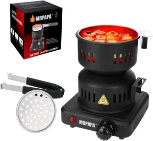 Hookah Coal Burner - Mrpapa Electric Charcoal Starter, Electric Stove ETL Approved Durable Multipurpose Electric Stove 120v~600w,Overheat Protection Hookah Coconut Coals Burner