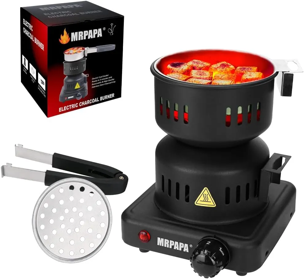 Hookah Coal Burner - Mrpapa Electric Charcoal Starter, Electric Stove ETL Approved Durable Multipurpose Electric Stove 120v~600w,Overheat Protection Hookah Coconut Coals Burner
