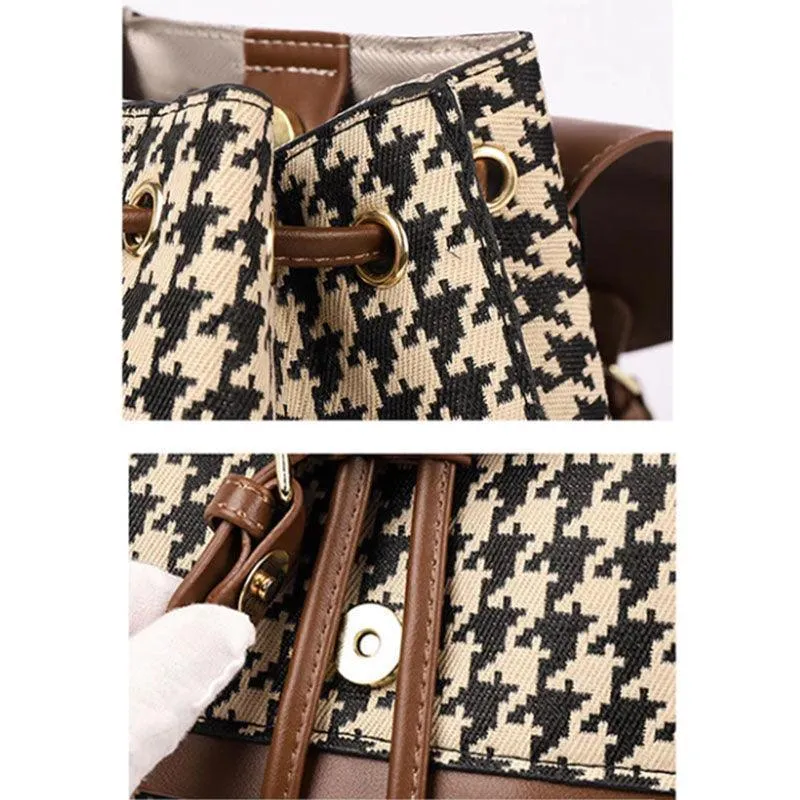 Houndstooth Backpack High Capacity Travel Bags