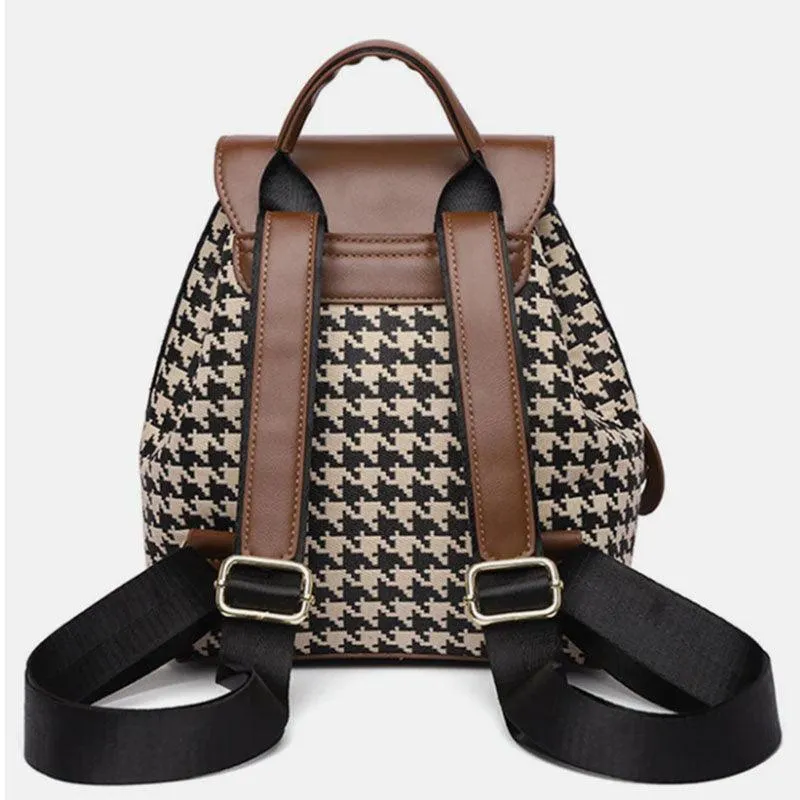 Houndstooth Backpack High Capacity Travel Bags
