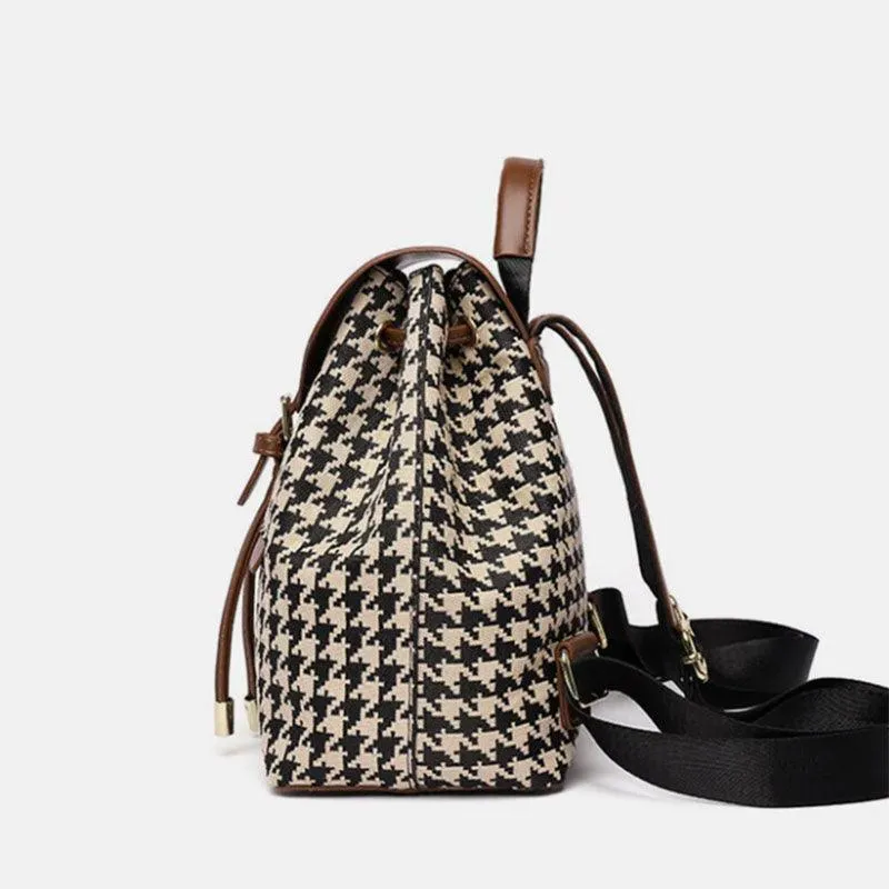 Houndstooth Backpack High Capacity Travel Bags