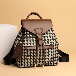 Houndstooth Backpack High Capacity Travel Bags