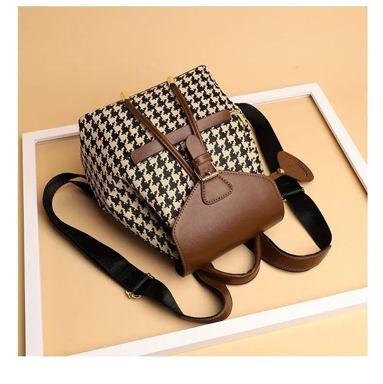 Houndstooth Backpack High Capacity Travel Bags
