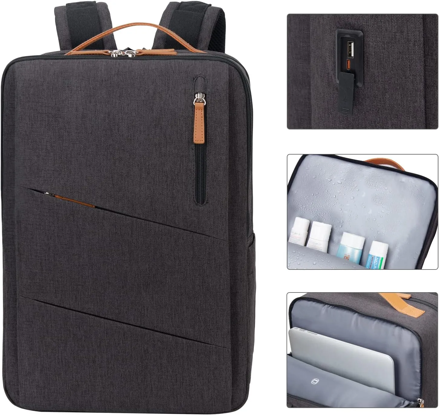 Hp hope Laptop Backpack for Women, 15.6 Inch Work Backpack with USB Port, Water Resistant Backpack for Travel, College, Commuter, Business