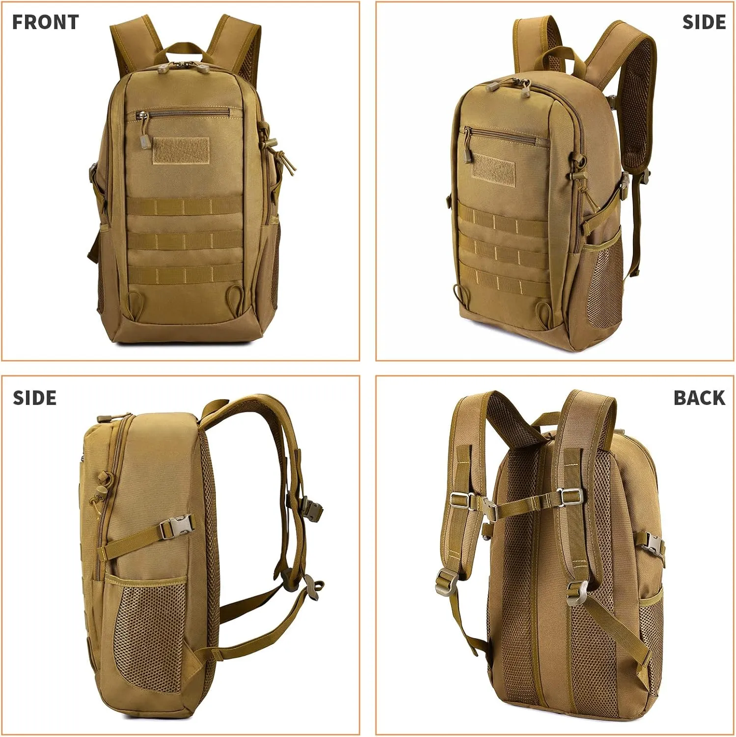 HUNTVP 10L/20L Mini Daypack Military MOLLE Backpack Rucksack Gear Tactical Assault Pack Bag for Hunting Camping Trekking
