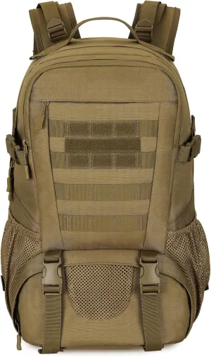 HUNTVP Military Tactical Backpack MOLLE Backpack Rucksack Gear Assault Pack Daypack for Hunting Camping Hiking Backpack 30L(Brown)
