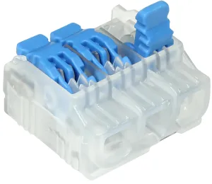 IDEAL Electrical In-Sure Lever Wire Connector,12 AWG, 3-Port(30-05L23), Bag of 50—Compact Releasable Connectors for Solid and Stranded Wires