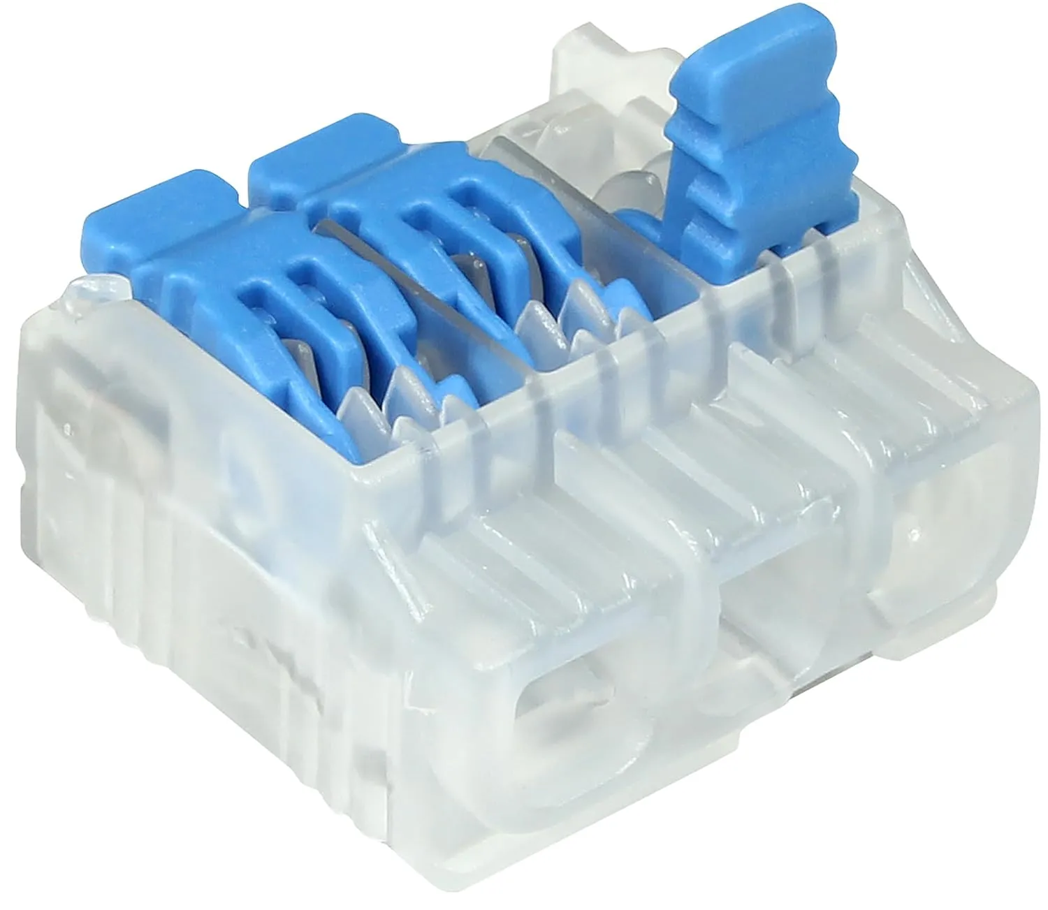 IDEAL Electrical In-Sure Lever Wire Connector,12 AWG, 3-Port(30-05L23), Bag of 50—Compact Releasable Connectors for Solid and Stranded Wires