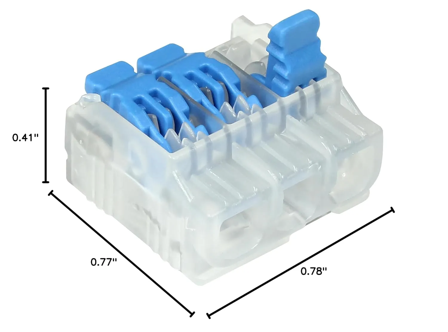 IDEAL Electrical In-Sure Lever Wire Connector,12 AWG, 3-Port(30-05L23), Bag of 50—Compact Releasable Connectors for Solid and Stranded Wires