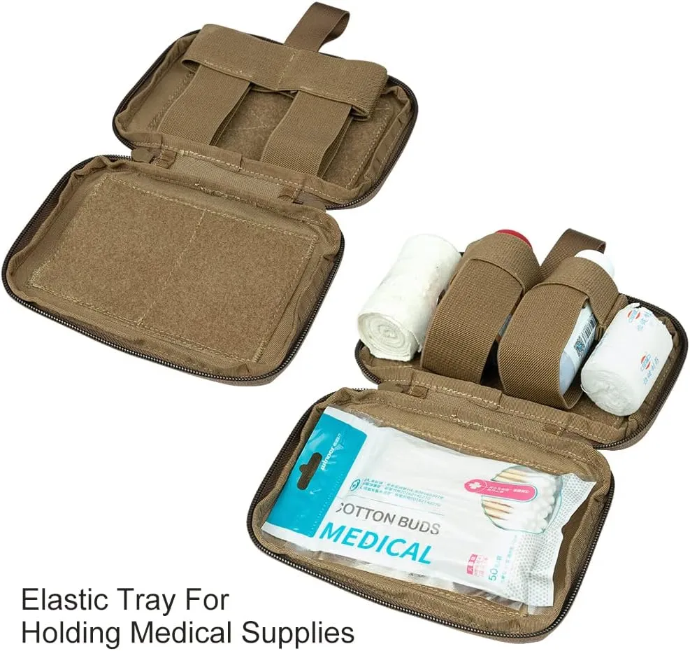 IDOGEAR SPORTS Tactical Medical Pouch for Belt First Aid Pouch MOLLE Admin Pouch Military Utility Pouch EDC Tool Pouch 500D Nylon