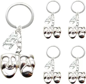 iMagitek 25 Pcs Theatre Keychain Drama Mask Keychain Theatre Gift Keyring Comedy Tragedy Mask Gifts Broadway Musical Lover Gifts