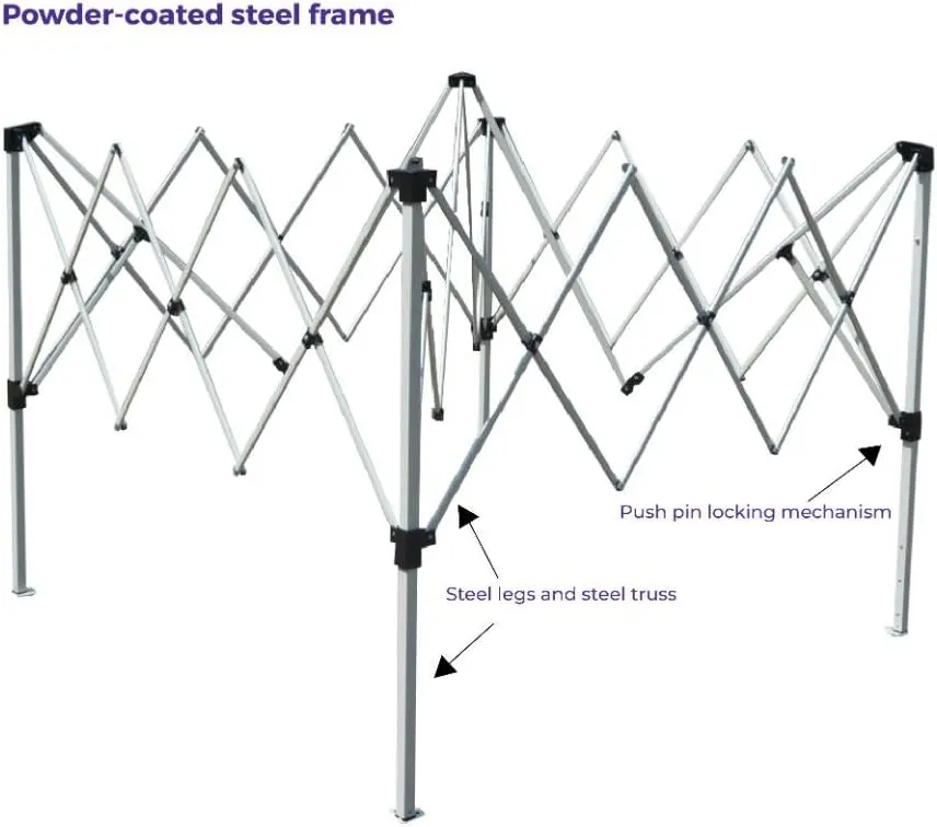 Impact Canopy 040000001 Slant Leg Canopy, 10' x 10', White-No Sidewall