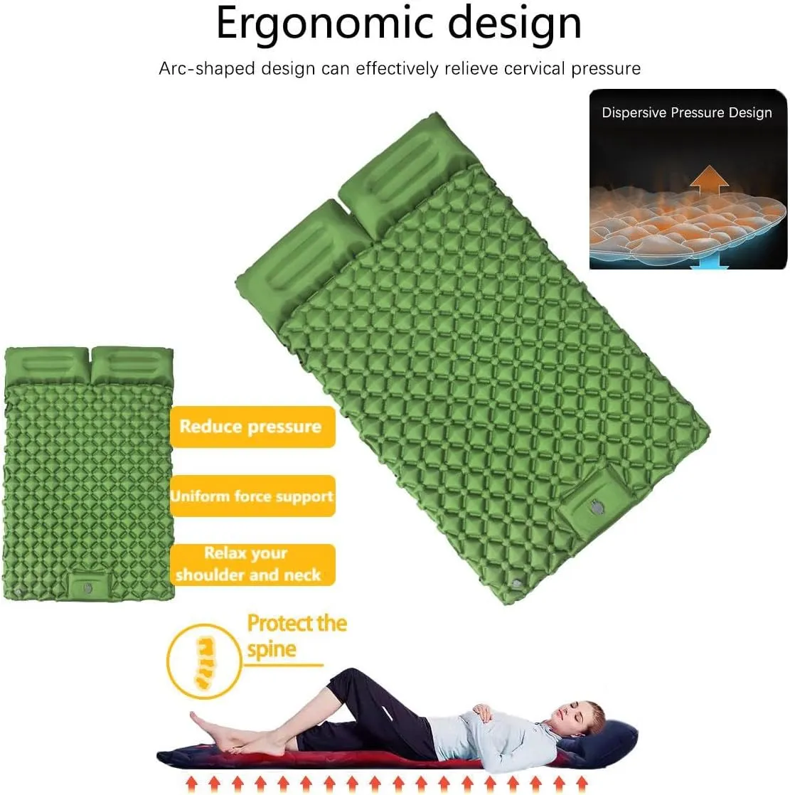 Inflatable Car Mattress for Jeep Compass 2007 2008 2009 2010 2011 2012 2013 2014 2015 2016 2017,Foldable Bring Built in Foot Pump Pillow Outdoor Sleeping Mat Moisture-Proof,B