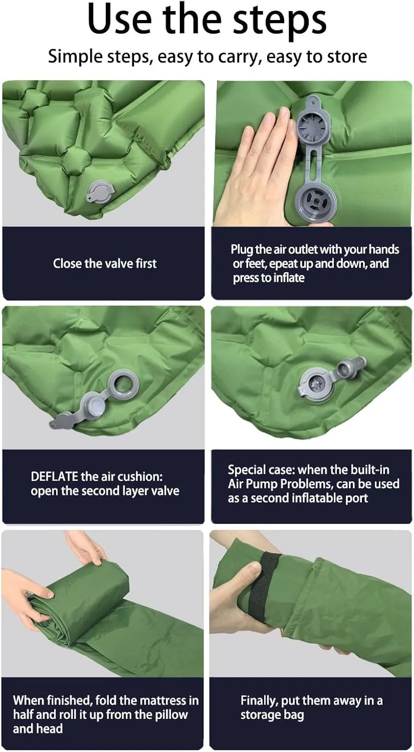 Inflatable Car Mattress for Jeep Compass 2007 2008 2009 2010 2011 2012 2013 2014 2015 2016 2017,Foldable Bring Built in Foot Pump Pillow Outdoor Sleeping Mat Moisture-Proof,B