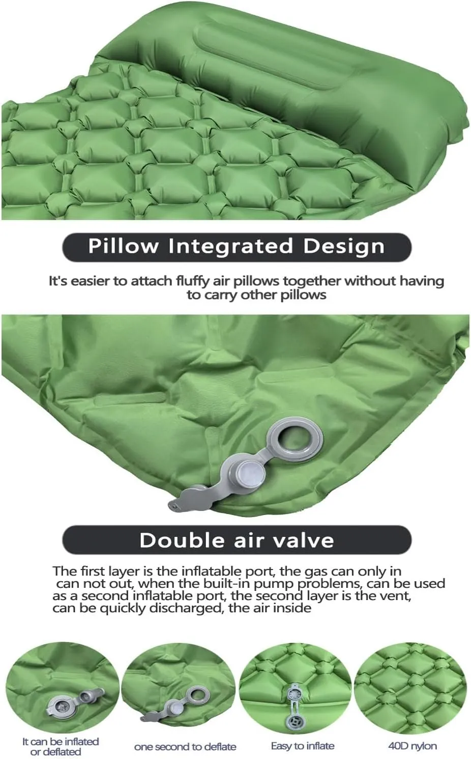 Inflatable Car Mattress for Jeep Compass 2007 2008 2009 2010 2011 2012 2013 2014 2015 2016 2017,Foldable Bring Built in Foot Pump Pillow Outdoor Sleeping Mat Moisture-Proof,B