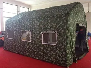 Inflatable Family Camping Recreation Duck Blind Fishing Hunting Shanty Tent (Size: 8x10x8ft.)
